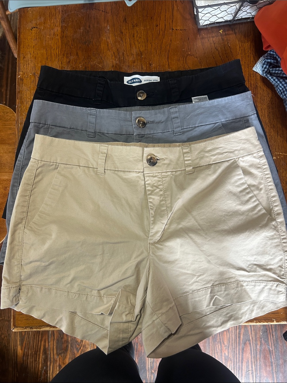 Old Navy Women’s Chino Shorts bundle - Black, Gray, Tan